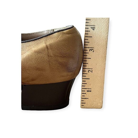 Vintage 1960s Miller Foot Defender Geometric Inlay Lace-Up Shoes – Tan, size 5 - Picture 9 of 10